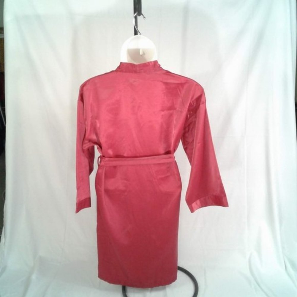 Red Satin Short Robe - Picture 2 of 2